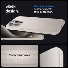 Apple iPhone 15 Pro Max Hülle Spigen  Liquid Air Natürliches Titan