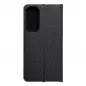 Samsung Galaxy A55 Book Handytaschen LUNA Book Carbon Kohlenstoff-Faser, Elegant  Schwarz
