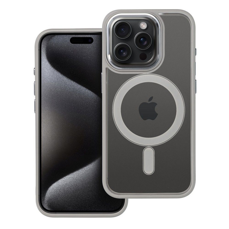 Apple iPhone 15 Pro Hülle Color Edge Mag MagSAFE  Titangrau