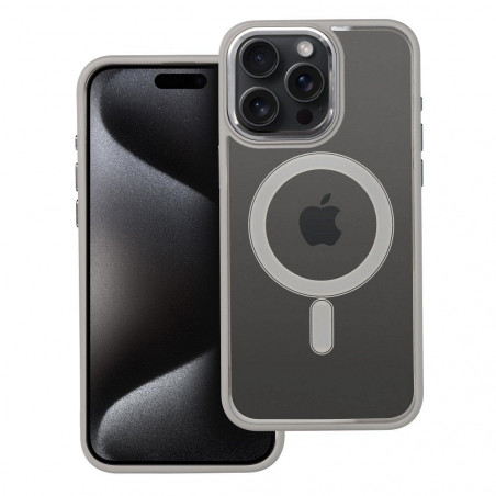 Apple iPhone 15 Pro Max Hülle Color Edge Mag MagSAFE  Titangrau