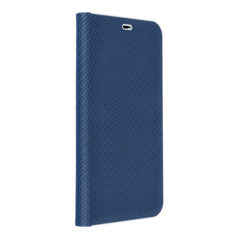 Samsung Galaxy S23 FE Book Handytaschen LUNA Book Carbon Kohlenstoff-Faser, Elegant  Blau