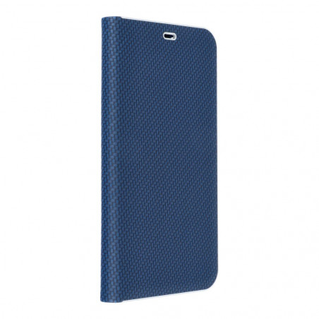 Samsung Galaxy S23 FE Book Handytaschen LUNA Book Carbon Kohlenstoff-Faser, Elegant  Blau