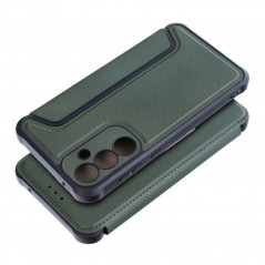 Samsung Galaxy A55 Book Handytaschen Razor Book Kohlenstoff-Faser, Kohlenstoffmuster  Dunkelgrün