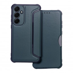 Samsung Galaxy A55 Book Handytaschen Razor Book Kohlenstoff-Faser, Kohlenstoffmuster  Blau