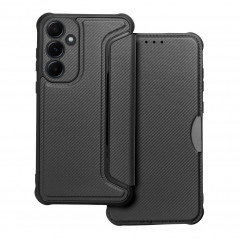 Samsung Galaxy A55 Book Handytaschen Razor Book Kohlenstoff-Faser, Kohlenstoffmuster  Schwarz