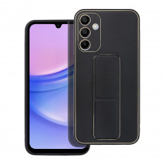 Samsung Galaxy A15 5G Hülle LEATHER Case Kickstand Schwarz
