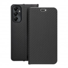 Samsung Galaxy A05s Book Handytaschen LUNA Book Carbon Kohlenstoff-Faser, Elegant  Schwarz