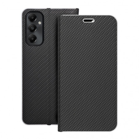Samsung Galaxy A05s Book Handytaschen LUNA Book Carbon Kohlenstoff-Faser, Elegant  Schwarz