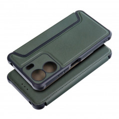 XIAOMI Redmi 13C Book Handytaschen Razor Book Kohlenstoff-Faser, Kohlenstoffmuster  Dunkelgrün