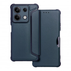 XIAOMI Redmi Note 13 5G Book Handytaschen Razor Book Kohlenstoff-Faser, Kohlenstoffmuster  Blau