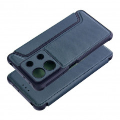 XIAOMI Redmi Note 13 5G Book Handytaschen Razor Book Kohlenstoff-Faser, Kohlenstoffmuster  Blau