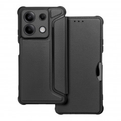 XIAOMI Redmi Note 13 5G Book Handytaschen Razor Book Kohlenstoff-Faser, Kohlenstoffmuster  Schwarz