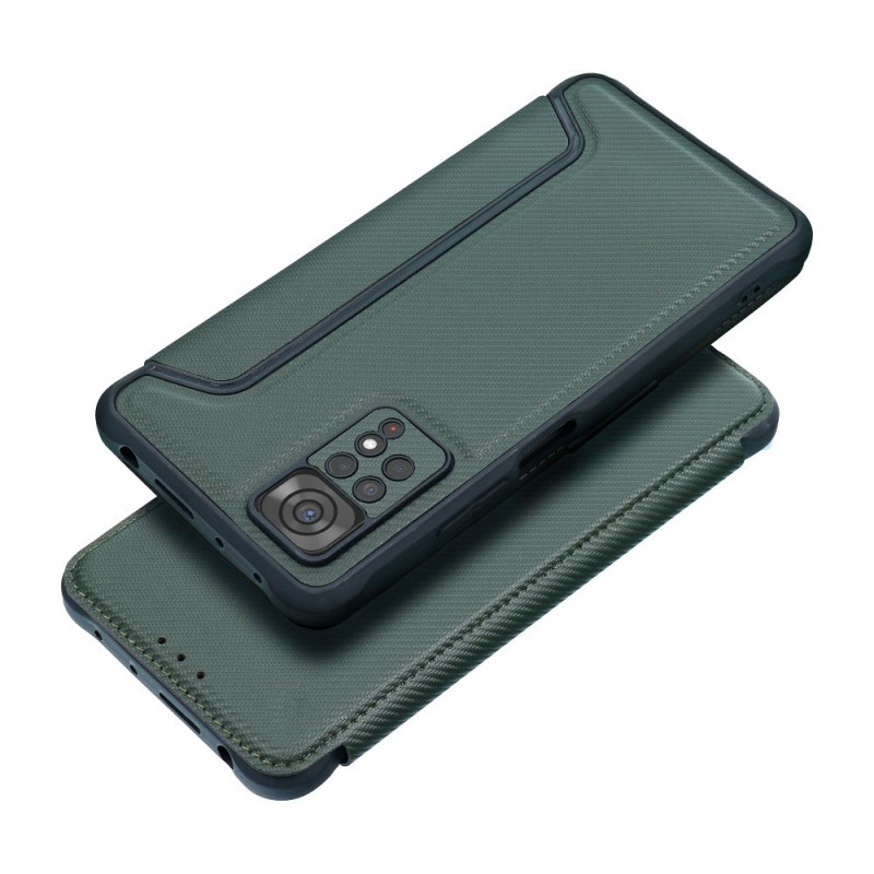 XIAOMI Redmi Note 13 Pro Plus 5G Book Handytaschen Razor Book Kohlenstoff-Faser, Kohlenstoffmuster  Dunkelgrün