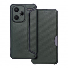 XIAOMI Redmi Note 13 Pro Plus 5G Book Handytaschen Razor Book Kohlenstoff-Faser, Kohlenstoffmuster  Dunkelgrün