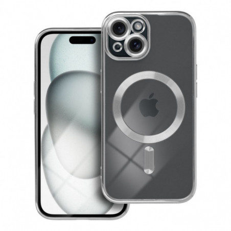 Apple iPhone 15 Hülle Electro Mag MagSAFE  Silber