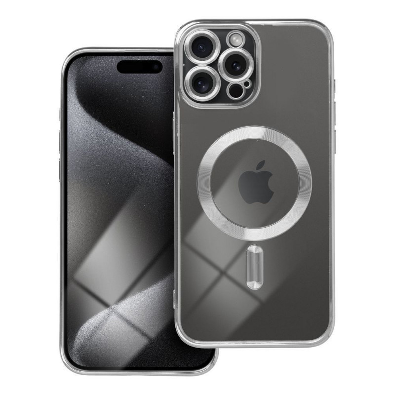 Apple iPhone 15 Pro Max Hülle Electro Mag MagSAFE  Silber