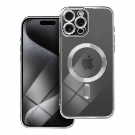 Apple iPhone 15 Pro Max Hülle Electro Mag MagSAFE  Silber