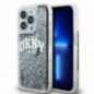 Apple iPhone 13 Pro Hülle DKNY Liquid Glitters Arch Logo Schwarz