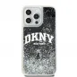 Apple iPhone 13 Pro Max Hülle DKNY Liquid Glitters Arch Logo Schwarz