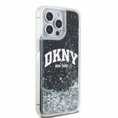 Apple iPhone 13 Pro Max Hülle DKNY Liquid Glitters Arch Logo Schwarz