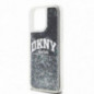 Apple iPhone 13 Pro Max Hülle DKNY Liquid Glitters Arch Logo Schwarz