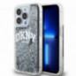 Apple iPhone 14 Pro Hülle DKNY Liquid Glitters Arch Logo Schwarz