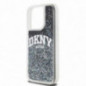 Apple iPhone 14 Pro Hülle DKNY Liquid Glitters Arch Logo Schwarz