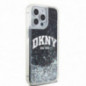Apple iPhone 14 Pro Max Hülle DKNY Liquid Glitters Arch Logo Schwarz