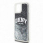 Apple iPhone 15 Hülle DKNY Liquid Glitters Arch Logo Schwarz