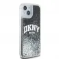 Apple iPhone 15 Plus Hülle DKNY Liquid Glitters Arch Logo Schwarz