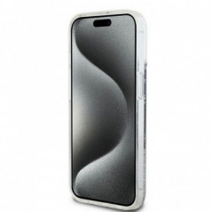 Apple iPhone 15 Plus Hülle DKNY Liquid Glitters Arch Logo Schwarz