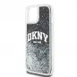 Apple iPhone 15 Plus Hülle DKNY Liquid Glitters Arch Logo Schwarz
