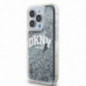 Apple iPhone 15 Pro Hülle DKNY Liquid Glitters Arch Logo Schwarz