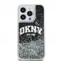 Apple iPhone 15 Pro Hülle DKNY Liquid Glitters Arch Logo Schwarz
