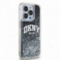 Apple iPhone 15 Pro Hülle DKNY Liquid Glitters Arch Logo Schwarz