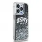Apple iPhone 15 Pro Hülle DKNY Liquid Glitters Arch Logo Schwarz