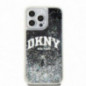 Apple iPhone 15 Pro Max Hülle DKNY Liquid Glitters Arch Logo Schwarz