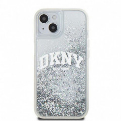 Apple iPhone 15 Hülle DKNY Liquid Glitters Arch Logo Weiß