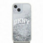Apple iPhone 15 Hülle DKNY Liquid Glitters Arch Logo Weiß