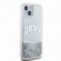 Apple iPhone 15 Hülle DKNY Liquid Glitters Arch Logo Weiß