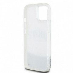 Apple iPhone 15 Hülle DKNY Liquid Glitters Arch Logo Weiß