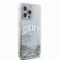 Apple iPhone 15 Pro Hülle DKNY Liquid Glitters Arch Logo Weiß