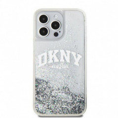 Apple iPhone 15 Pro Max Hülle DKNY Liquid Glitters Arch Logo Weiß