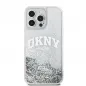 Apple iPhone 15 Pro Max Hülle DKNY Liquid Glitters Arch Logo Weiß