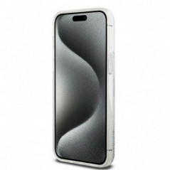 Apple iPhone 15 Pro Max Hülle DKNY Liquid Glitters Arch Logo Weiß