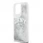 Apple iPhone 15 Pro Max Hülle DKNY Liquid Glitters Arch Logo Weiß