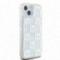 Apple iPhone 15 Hülle DKNY Liquid Glitters Checkered Pattern Weiß