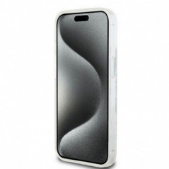 Apple iPhone 15 Hülle DKNY Liquid Glitters Checkered Pattern Weiß
