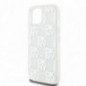Apple iPhone 15 Hülle DKNY Liquid Glitters Checkered Pattern Weiß