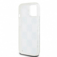 Apple iPhone 15 Hülle DKNY Liquid Glitters Checkered Pattern Weiß